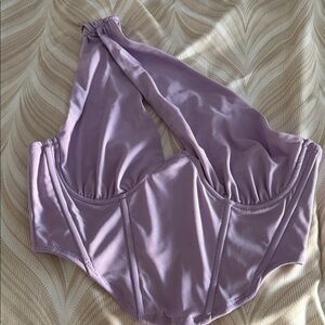 Forever 21 Lavender Asymmetrical Crop Top